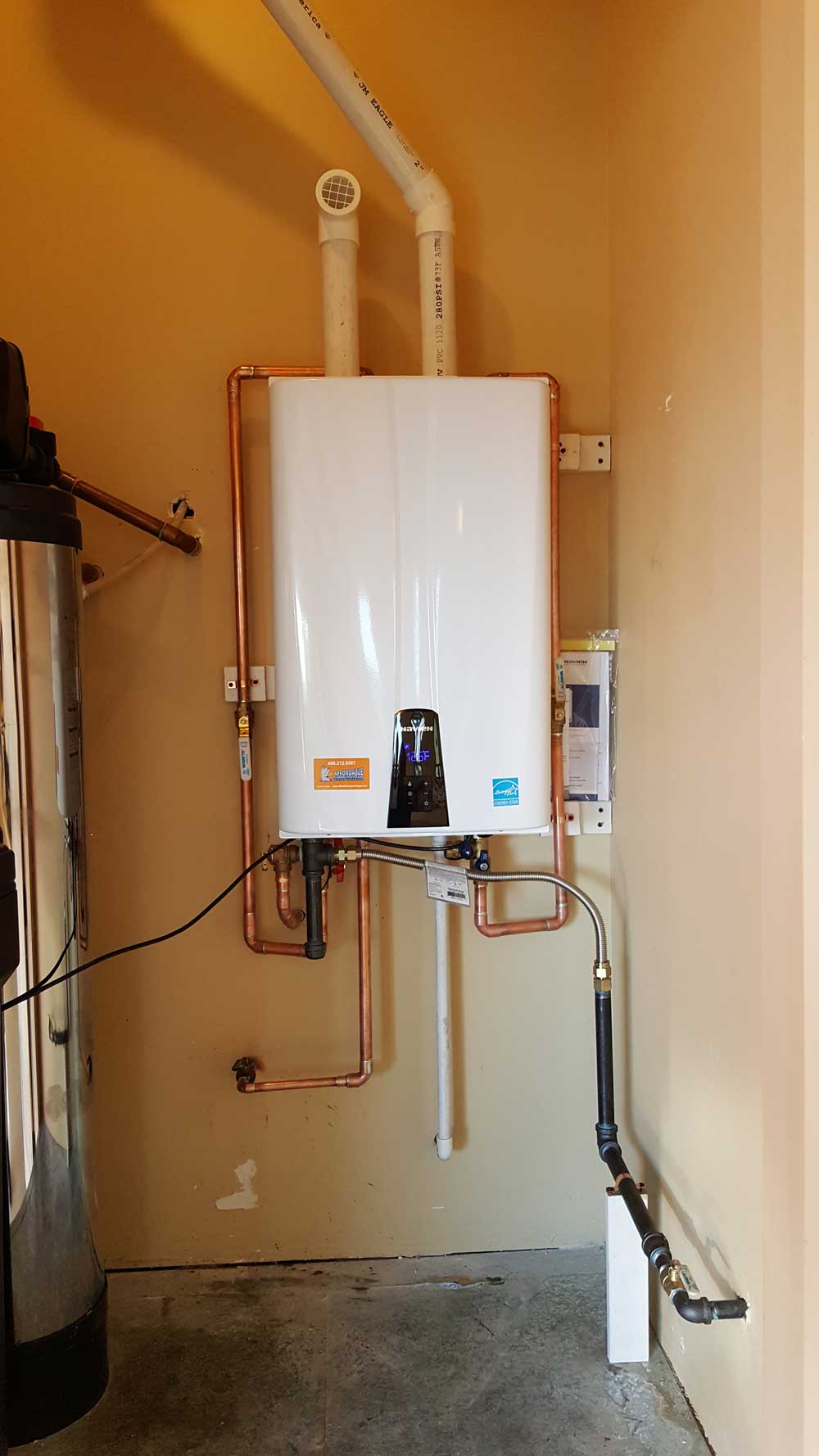 Tank less water heater installation