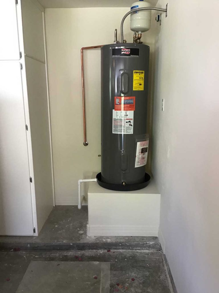 tank water heater installation